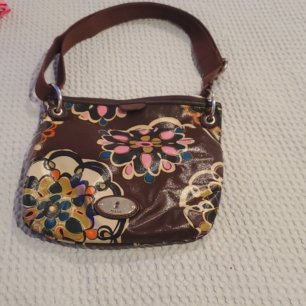 Fossil Keyper Brown Floral Crossbody Bag (38)